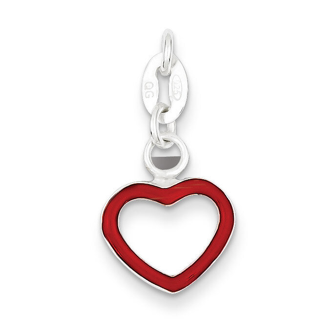 Heart Charm Sterling Silver Enameled QC6186, MPN: QC6186, 883957569970