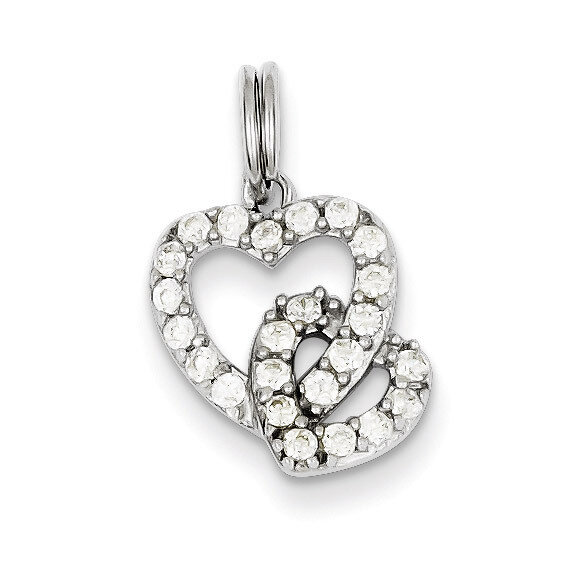 Heart Charm Sterling Silver Diamond QC6191, MPN: QC6191, 883957914961