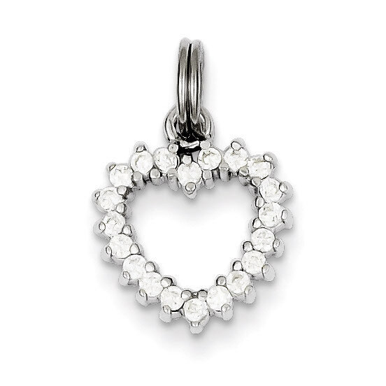 Heart Charm Sterling Silver Diamond QC6192, MPN: QC6192, 883957914978