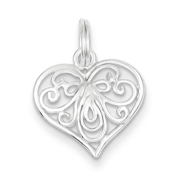 Heart Charm Sterling Silver QC6196