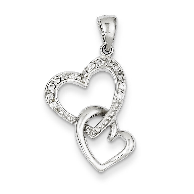 Heart Diamond Pendant Sterling Silver QC6198