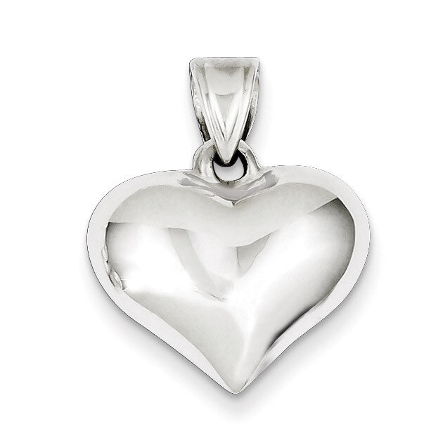 Puffed Heart Charm Sterling Silver QC624