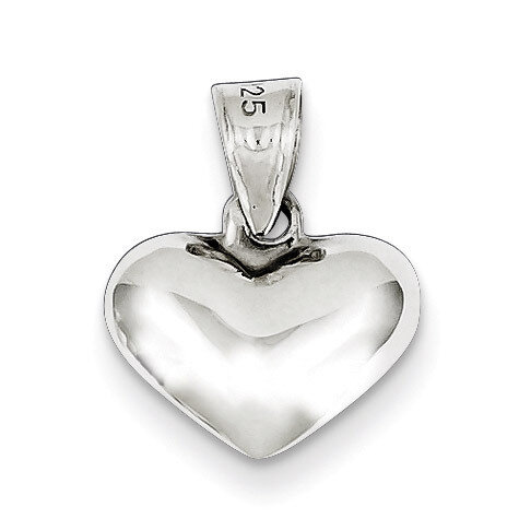 Puffed Heart Charm Sterling Silver QC625