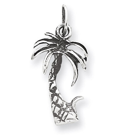 Palm Tree Charm Antiqued Sterling Silver QC6281, MPN: QC6281, 883957915517
