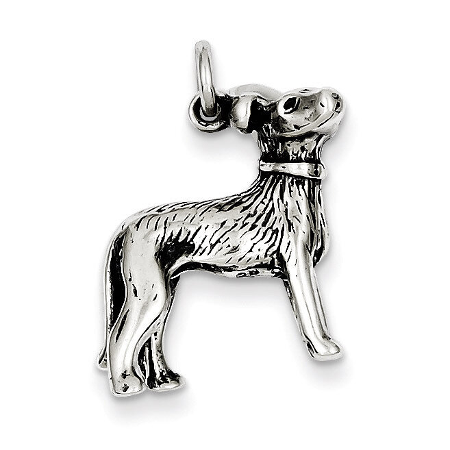 Dog Charm Antiqued Sterling Silver QC6351, MPN: QC6351, 883957915869