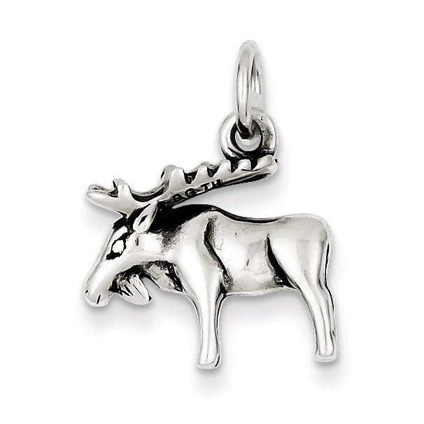 Moose Charm Antiqued Sterling Silver QC6360