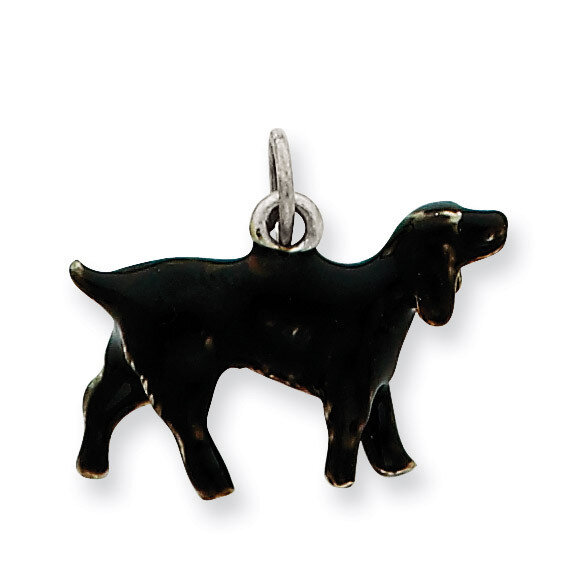 Silver Enamel Boykin Spaniel Charm Sterling Silver QC6376, MPN: QC6376, 886774373928