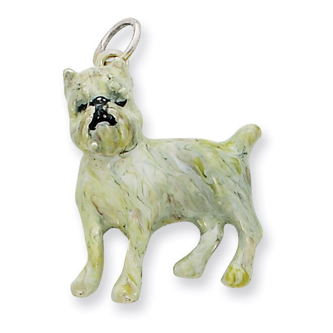 Silver Enamel Brussel Griffon Charm Sterling Silver QC6385, MPN: QC6385, 886774374017
