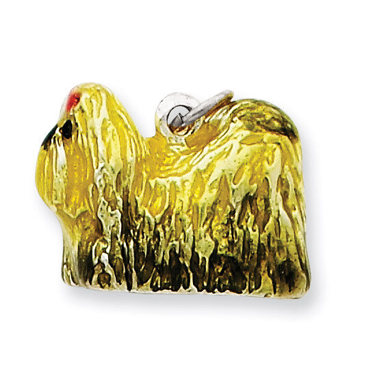 Full Shih Tzu Charm Sterling Silver Enameled QC6407, MPN: QC6407, 886774373287