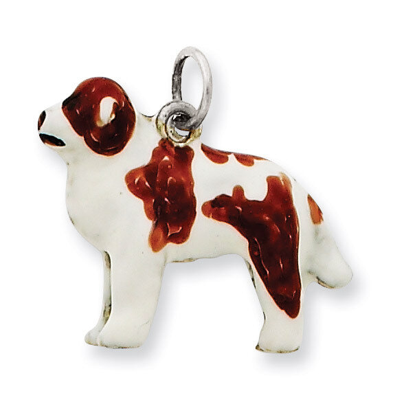 Saint Bernard Charm Sterling Silver Enameled QC6414, MPN: QC6414, 886774373355