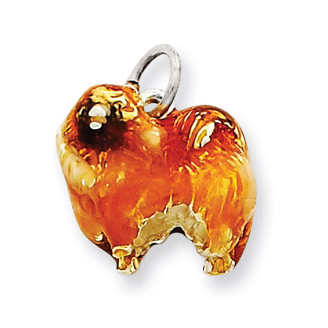 Pekingese Charm Sterling Silver Enameled QC6415, MPN: QC6415, 886774373362
