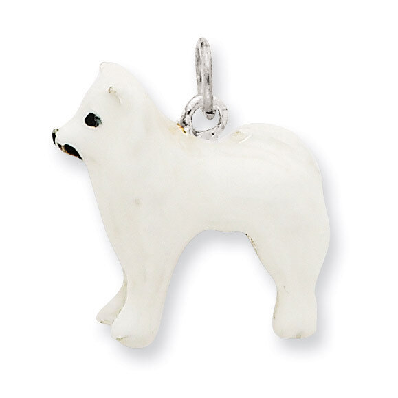 Samoyed Charm Sterling Silver Enameled QC6430, MPN: QC6430, 886774373515
