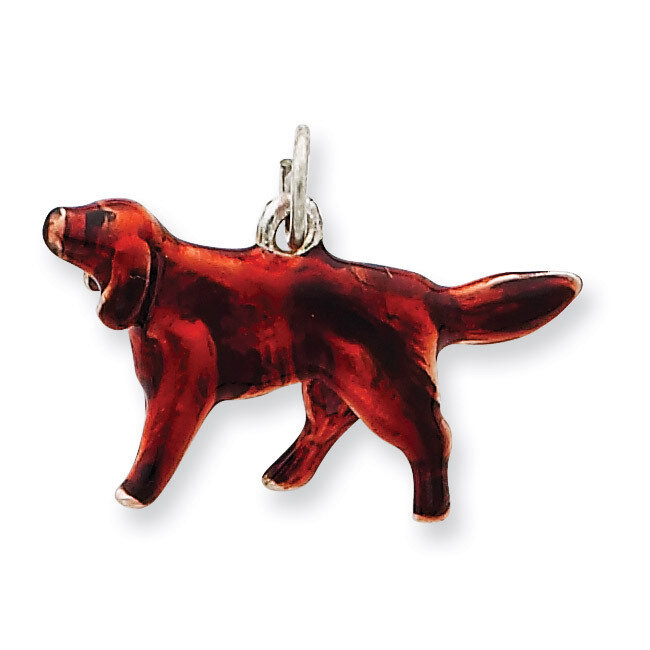 Small Irish Setter Charm Sterling Silver Enameled QC6438, MPN: QC6438, 886774373621