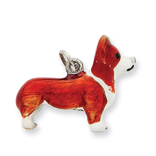 Pembroke Welsh Corgi Charm Sterling Silver Enameled QC6450, MPN: QC6450, 886774373744