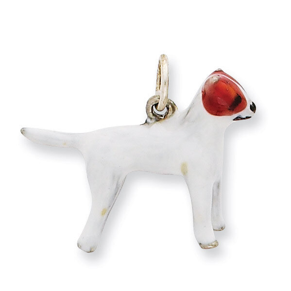 Jack Russell Charm Sterling Silver Enameled QC6451