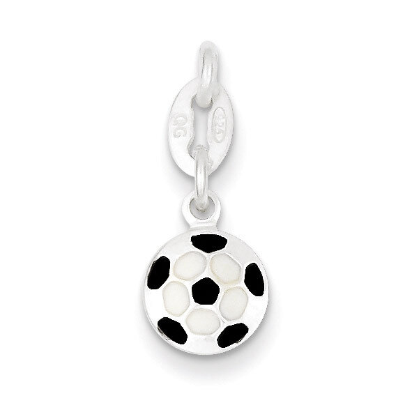 Soccer Ball Charm Sterling Silver Enameled QC6476, MPN: QC6476, 883957577357