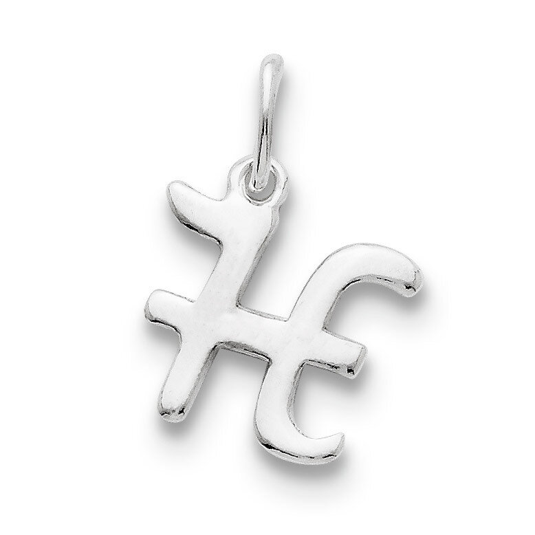 Initial H Pendant Sterling Silver QC6511H
