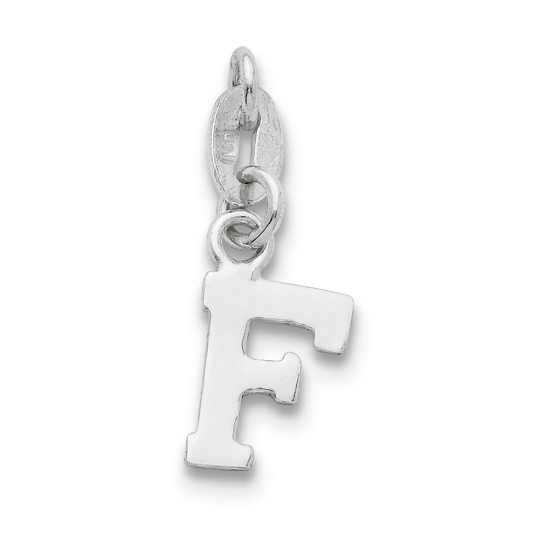 Initial F Pendant Sterling Silver QC6513F
