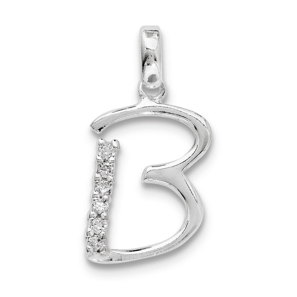 Initial B Pendant Sterling Silver Diamond QC6525B, MPN: QC6525B, 883957916415
