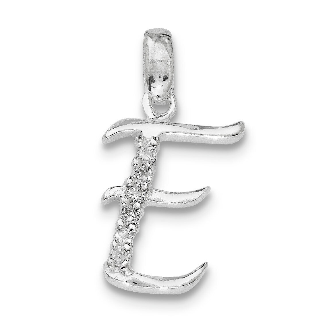 Initial E Pendant Sterling Silver Diamond QC6525E, MPN: QC6525E, 883957916446