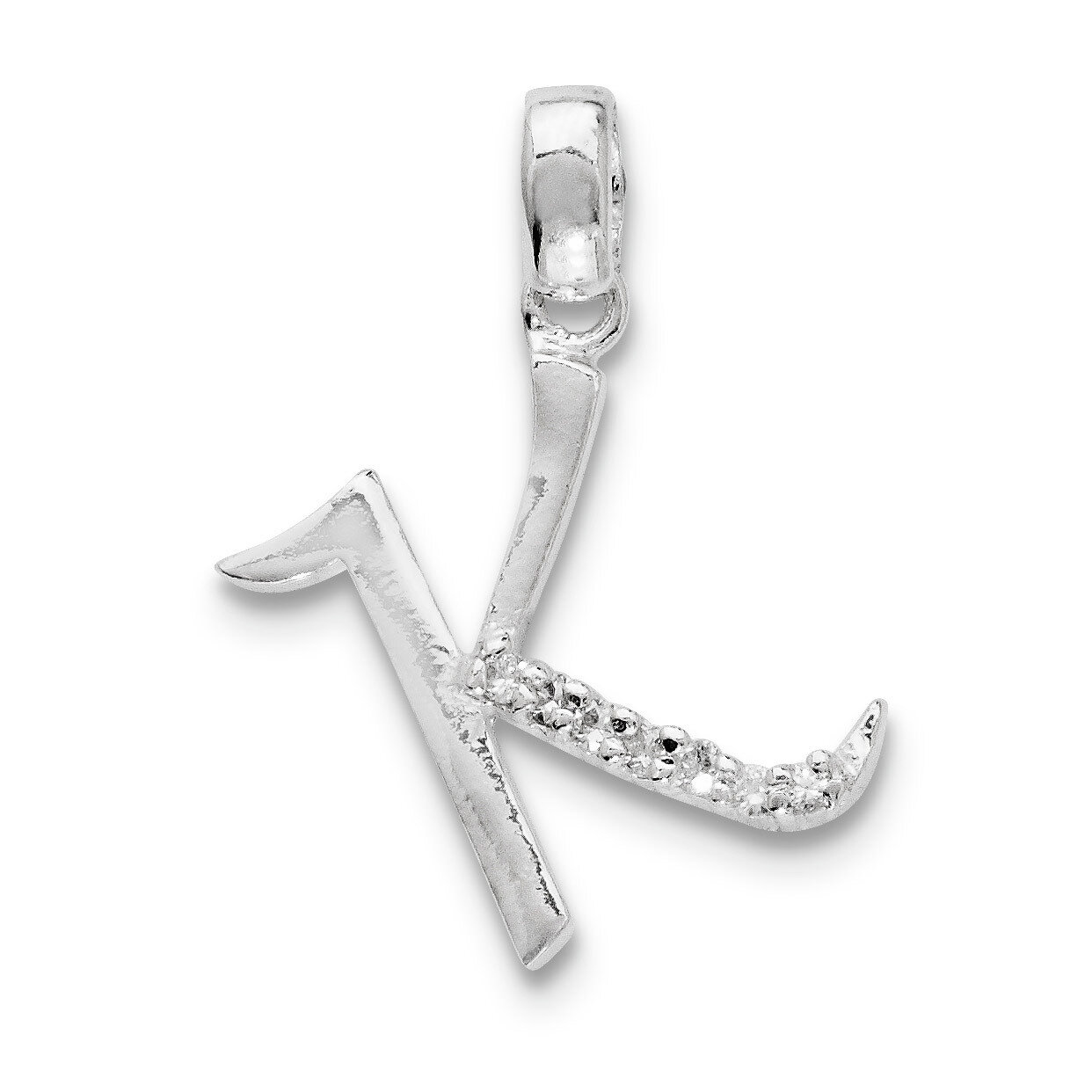 Initial K Pendant Sterling Silver Diamond QC6525K, MPN: QC6525K, 883957916507