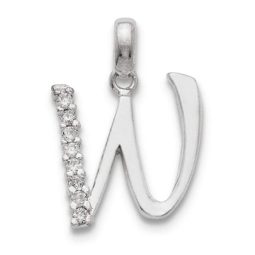 Initial W Pendant Sterling Silver Diamond QC6525W, MPN: QC6525W, 883957916606