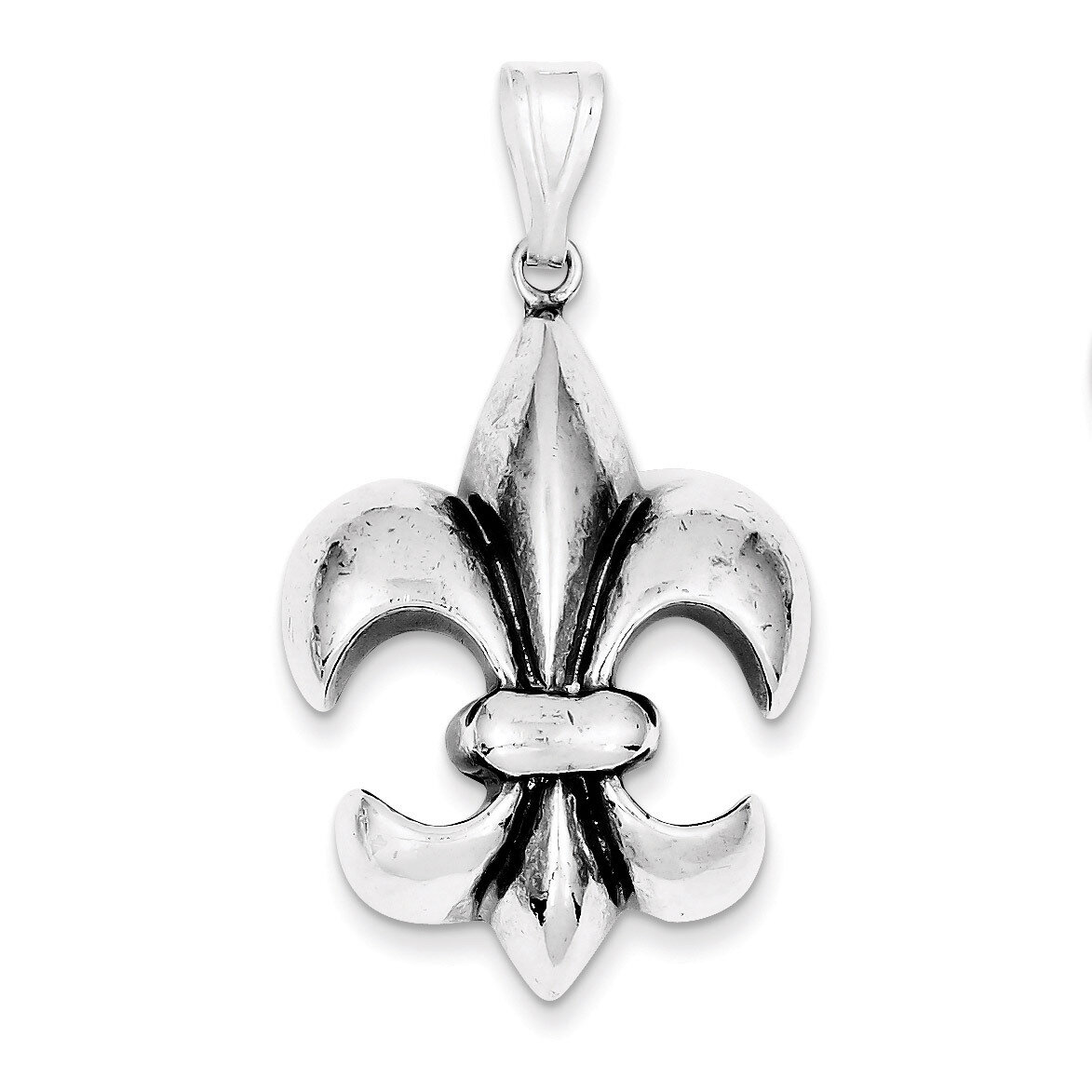 Fleur de Lis Pendant Antiqued Sterling Silver QC6595, MPN: QC6595, 883957532561
