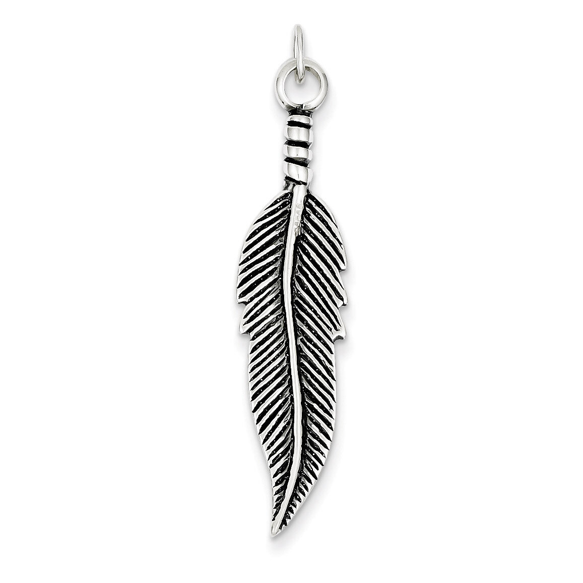 Feather Pendant Antiqued Sterling Silver QC6599, MPN: QC6599, 883957542379
