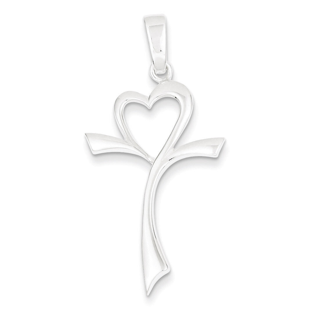 Heart Cross Sterling Silver Polished QC6635, MPN: QC6635, 883957137568