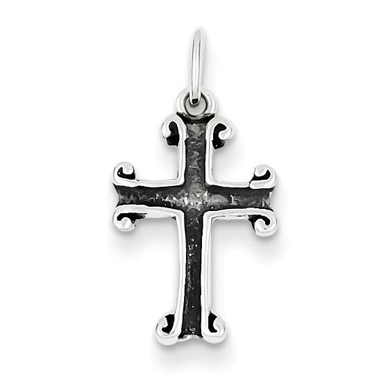 Cross Charm Antiqued Sterling Silver QC6658, MPN: QC6658, 883957578996