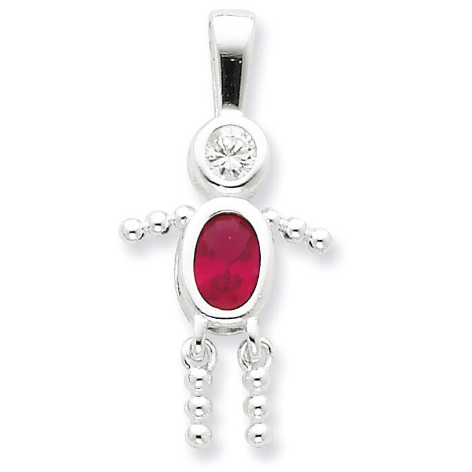 July Boy Pendant Diamond Sterling Silver QC6713JUL, MPN: QC6713JUL, 716838193943
