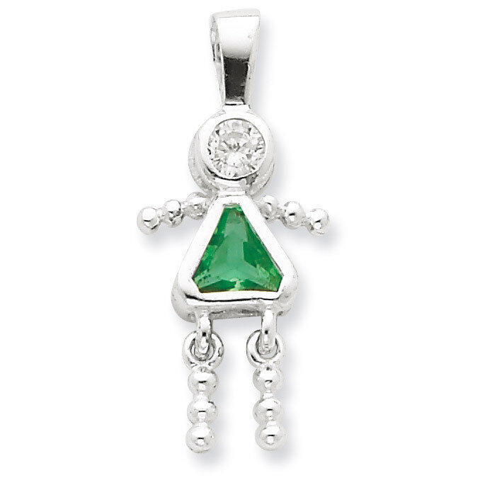 August Girl Pendant Diamond Sterling Silver QC6714AUG, MPN: QC6714AUG, 716838194070