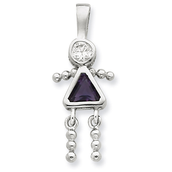 February Girl Pendant Diamond Sterling Silver QC6714FEB, MPN: QC6714FEB, 716838194018