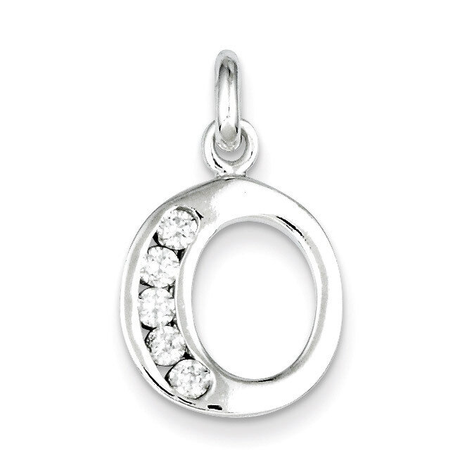 White Diamond Initial O Pendant Sterling Silver QC6716O, MPN: QC6716O, 883957542423