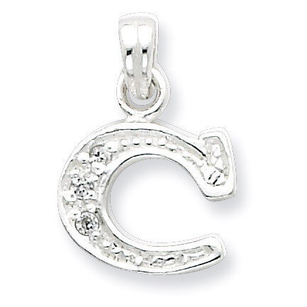 Initial C Pendant Sterling Silver Diamond QC6717C, MPN: QC6717C, 883957532608
