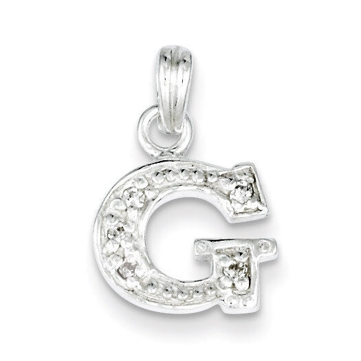 Initial G Pendant Sterling Silver Diamond QC6717G, MPN: QC6717G, 883957551074