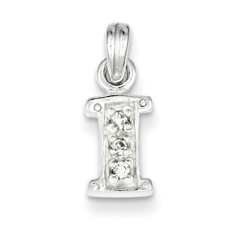 Initial I Pendant Sterling Silver Diamond QC6717I, MPN: QC6717I, 883957569314