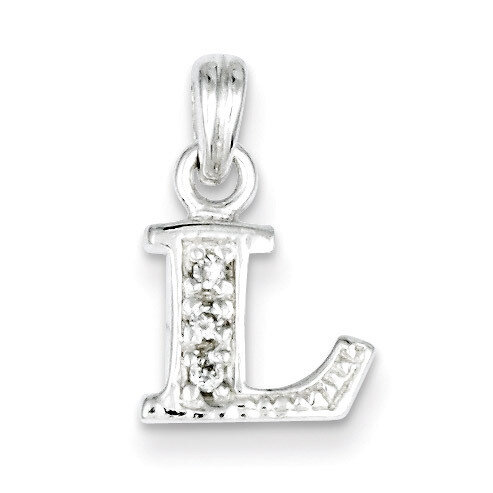 Initial L Pendant Sterling Silver Diamond QC6717L, MPN: QC6717L, 883957570020