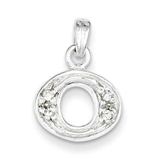 Initial O Pendant Sterling Silver Diamond QC6717O, MPN: QC6717O, 883957432373