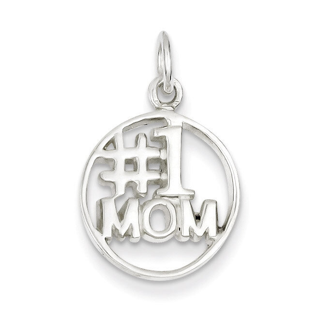 Round Polished #1 Mom Pendant Sterling Silver QC6763, MPN: QC6763, 883957529301
