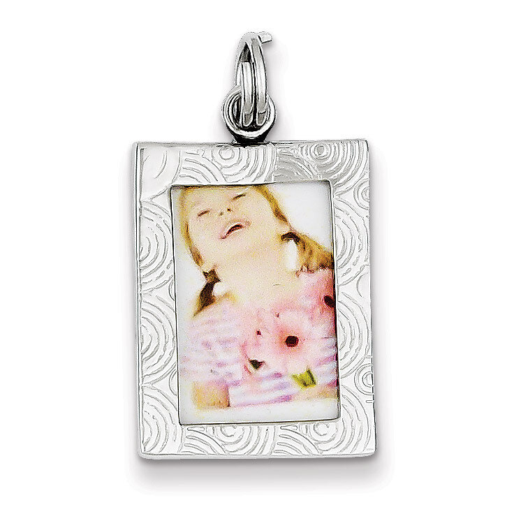 Picture Frame Charm Sterling Silver Polished QC6804