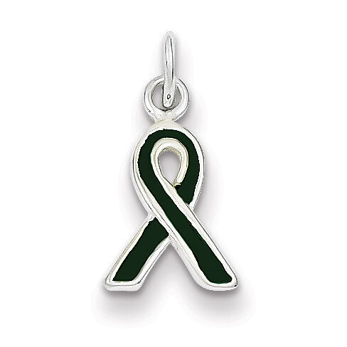 Green Enameled Awareness Charm Sterling Silver QC6833, MPN: QC6833, 883957479187