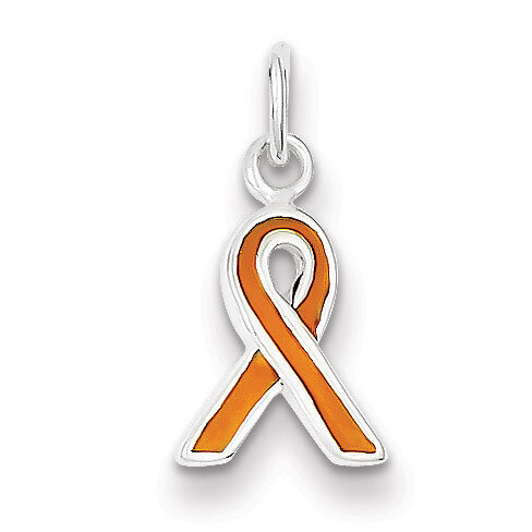 Orange Enameled Awareness Charm Sterling Silver QC6835, MPN: QC6835, 883957488578