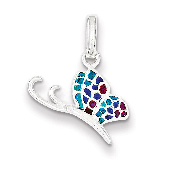 Butterfly Charm Sterling Silver Enameled QC6868, MPN: QC6868, 883957579504