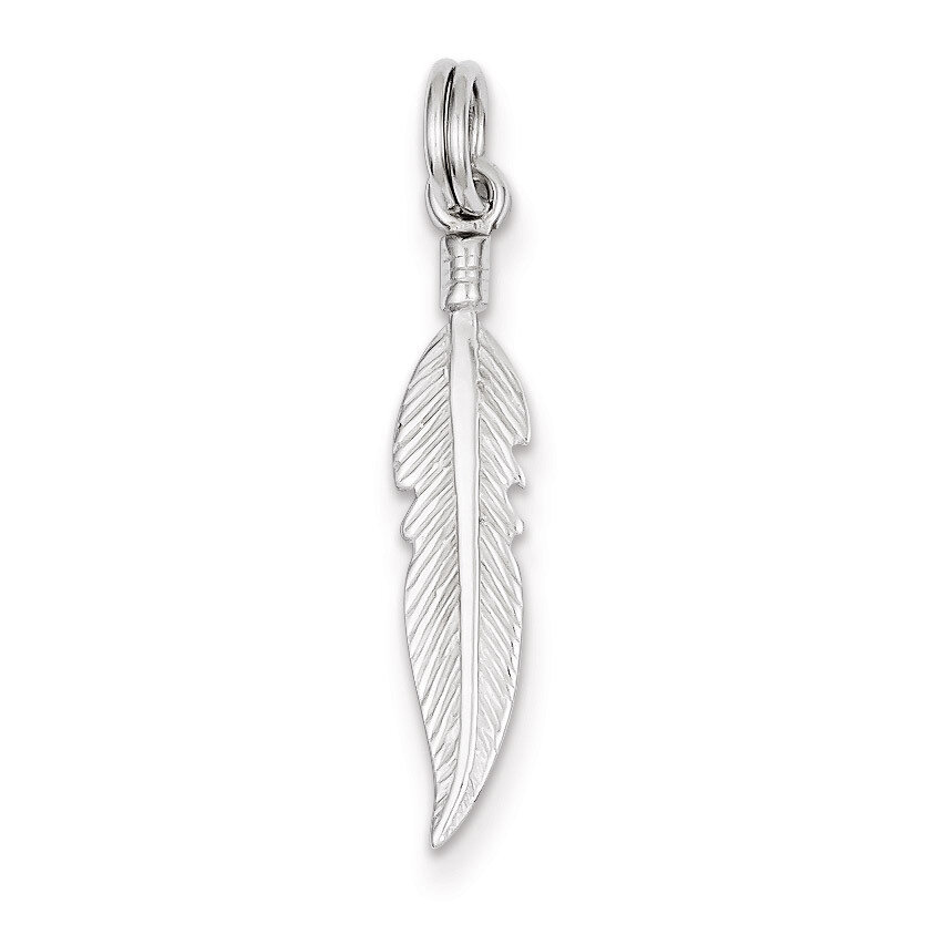 Feather Charm Sterling Silver Polished QC6967
