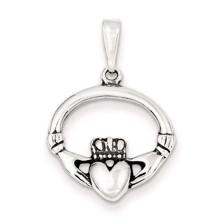Claddagh Pendant Antiqued Sterling Silver QC7003, MPN: QC7003, 883957564173