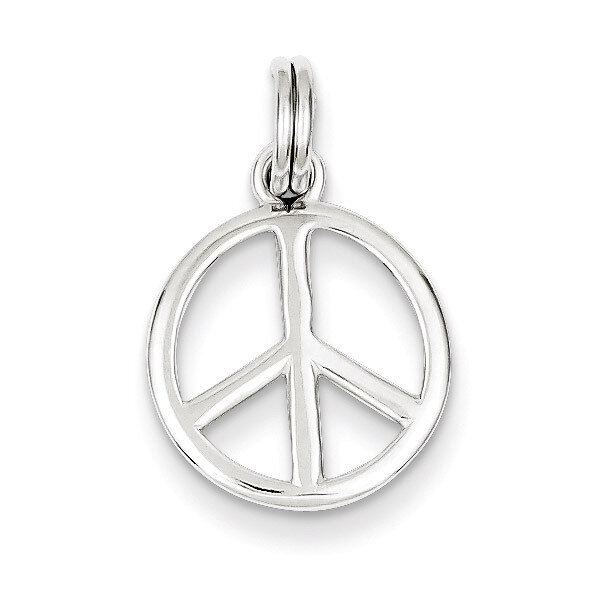 Peace Sign Charm Sterling Silver Polished QC7108, MPN: QC7108, 883957542478