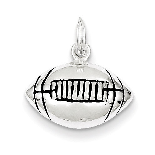 Football Charm Antiqued Sterling Silver QC7122