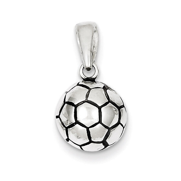 Soccer Ball Pendant Antiqued Sterling Silver QC7137