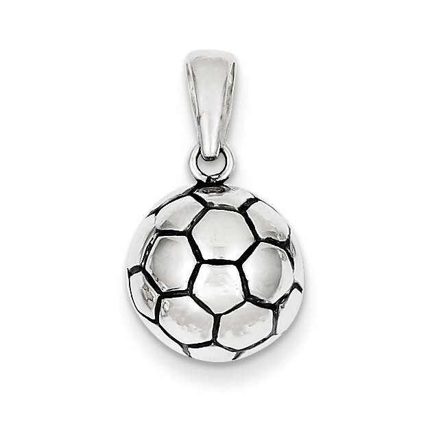 Soccer Ball Pendant Antiqued Sterling Silver QC7138, MPN: QC7138, 883957138527